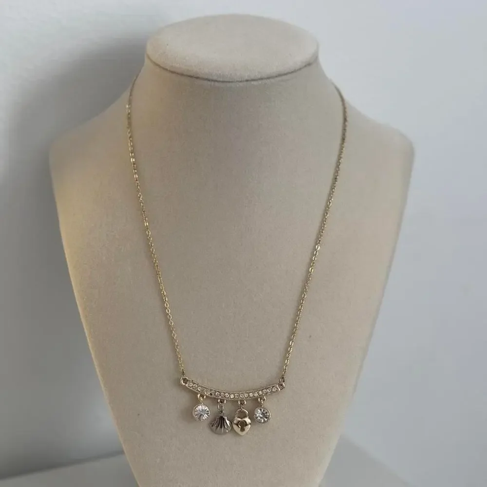 Gold Charm Necklace Dainty Pendant Charms Layering Jewelry Gift for Women - Picture 2 of 3